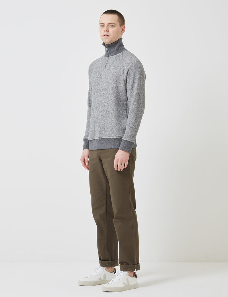 Norse Projects Alfred French TerrySweatshirt-ダークグレーメランジ