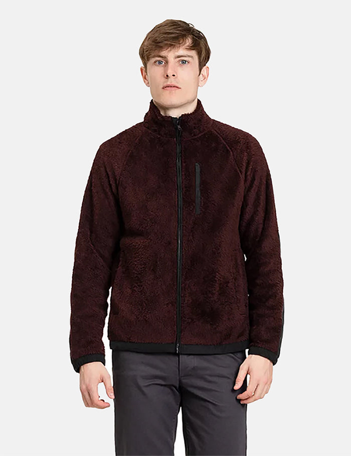 Norse Projects Tycho Zip Fleece-Mulberry Red
