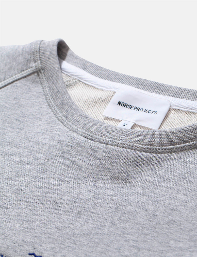 Norse Projects Ketel Norse Projects WaveLogoスウェットシャツ-ライトグレーメランジ