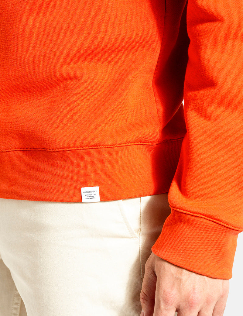 Norse Projects Vagn Classic CrewSweatshirt-レスキューオレンジ