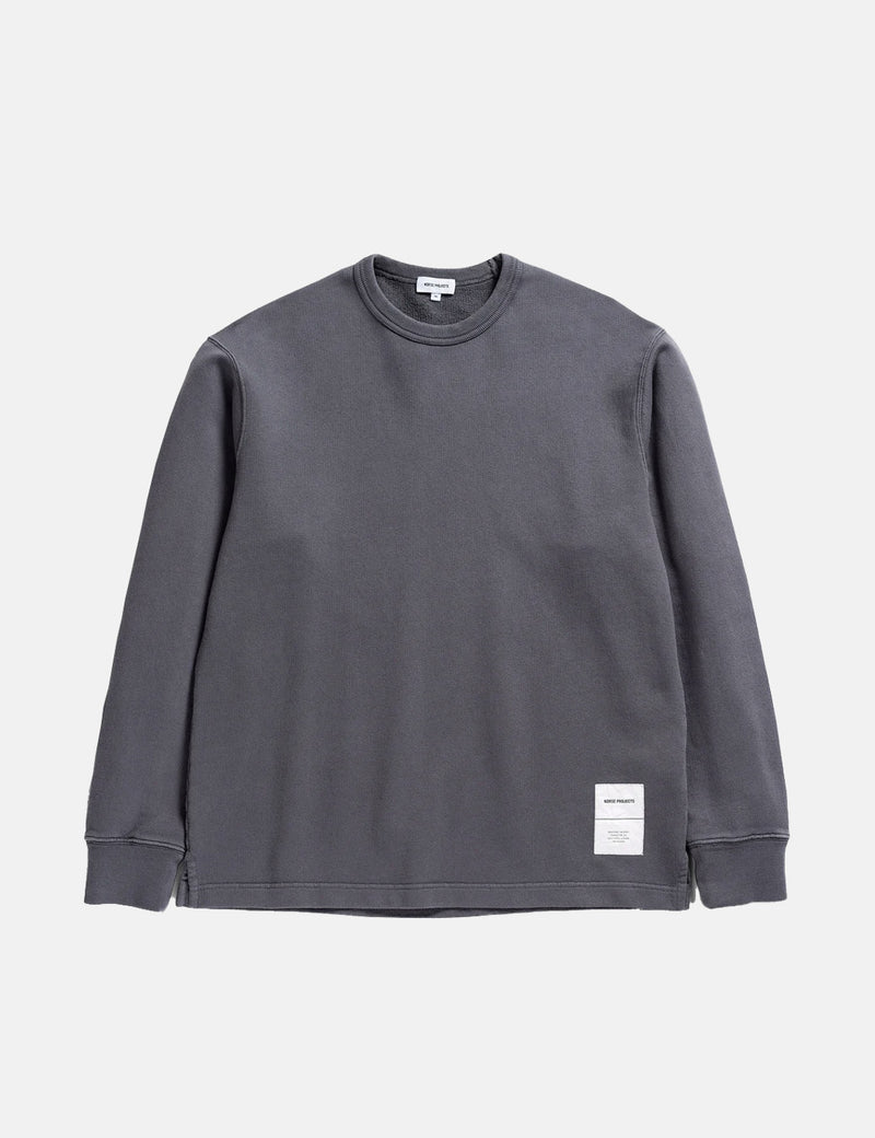 Norse Projects Fraser Tab Series Crew Sweat-shirt - Aimant Gris