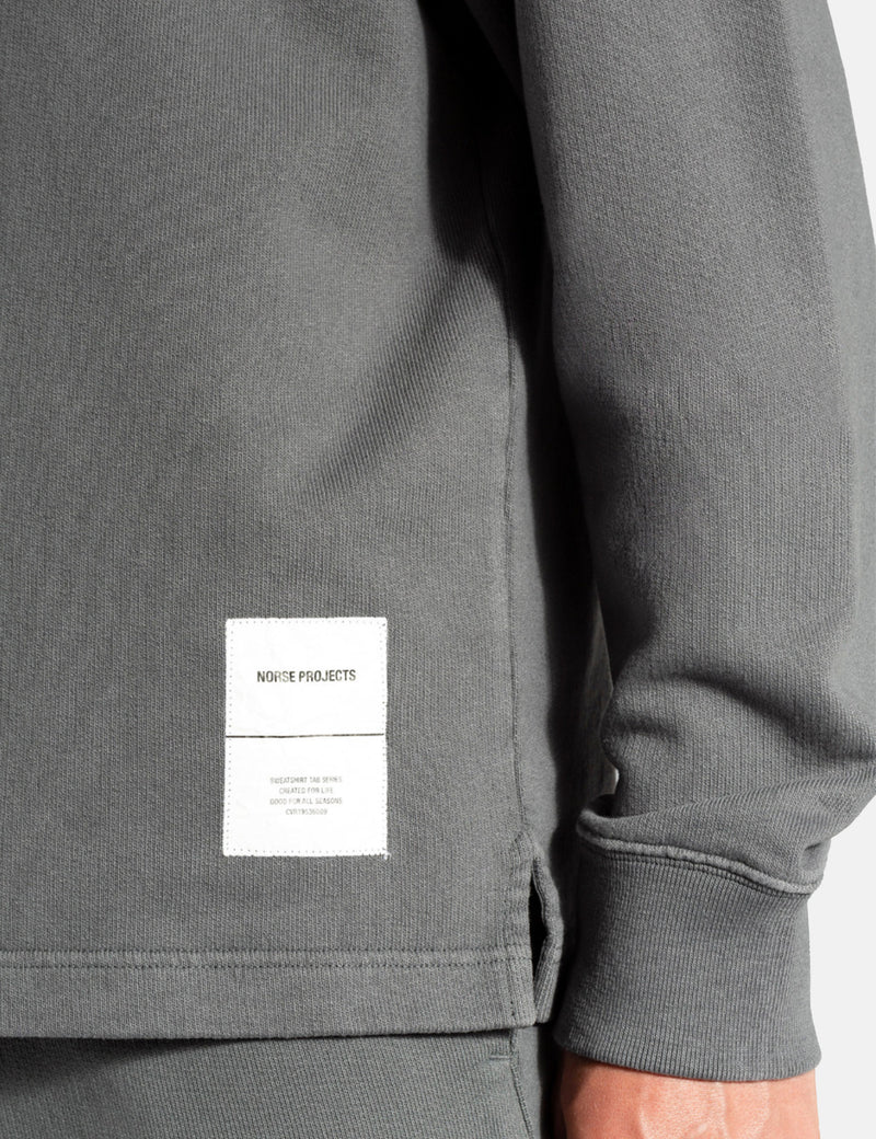 Norse Projects Fraser Tab Series Crew Sweat-shirt - Aimant Gris