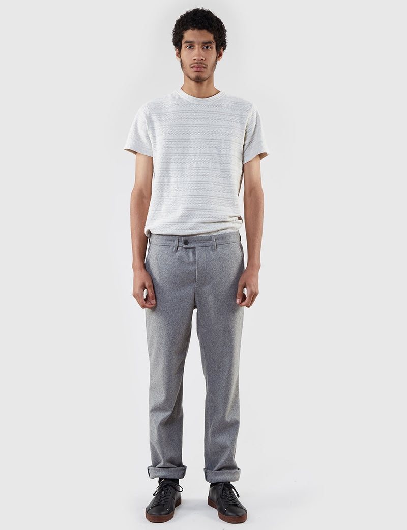 Norse Projects Thomas Light Wool Trousers (Slim) - Light Grey Melange