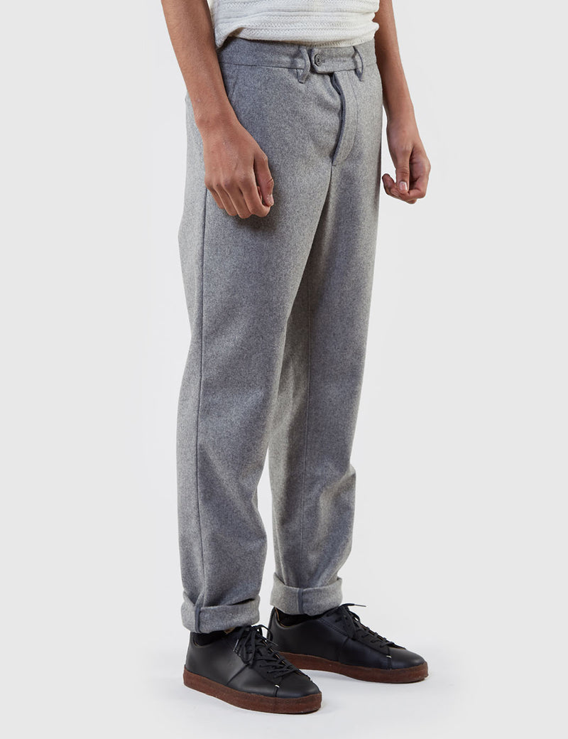 Norse Projects Thomas Light Wool Trousers (Slim) - Light Grey Melange