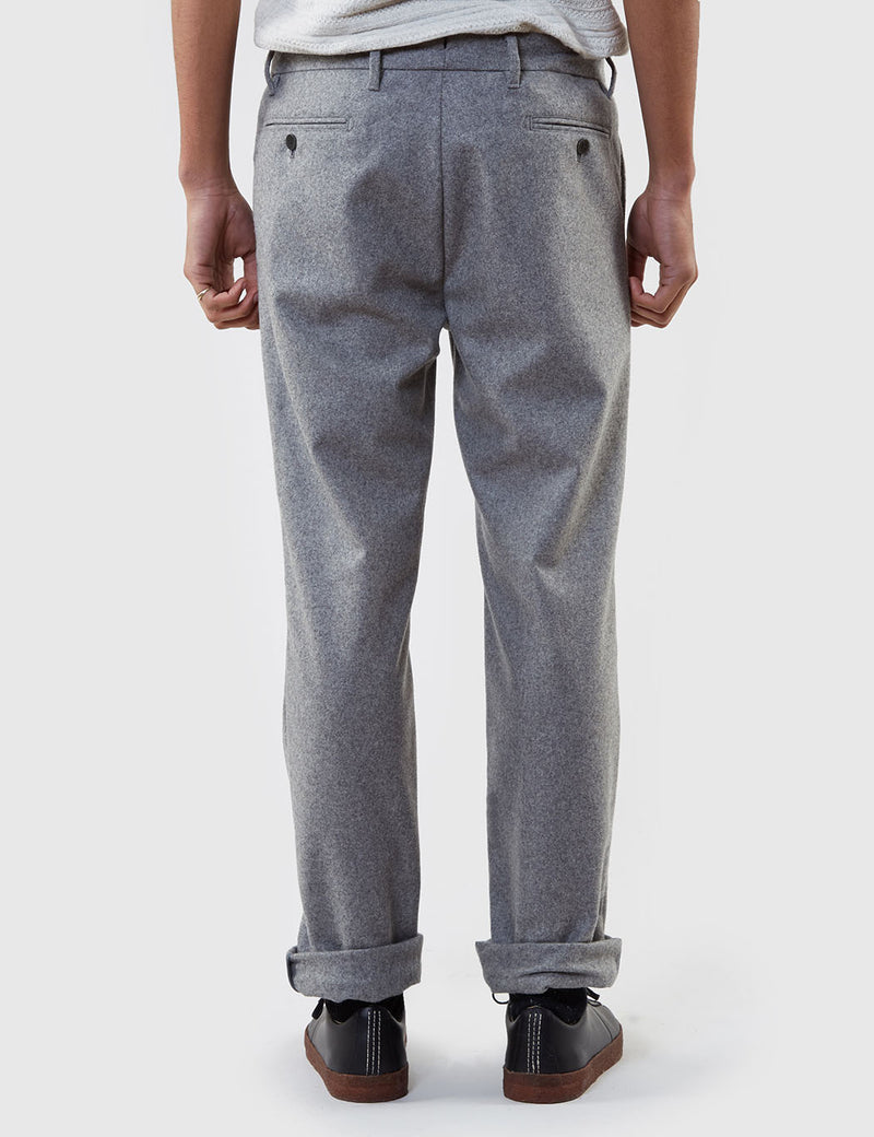 Norse Projects Thomas Light Wool Trousers (Slim) - Light Grey Melange