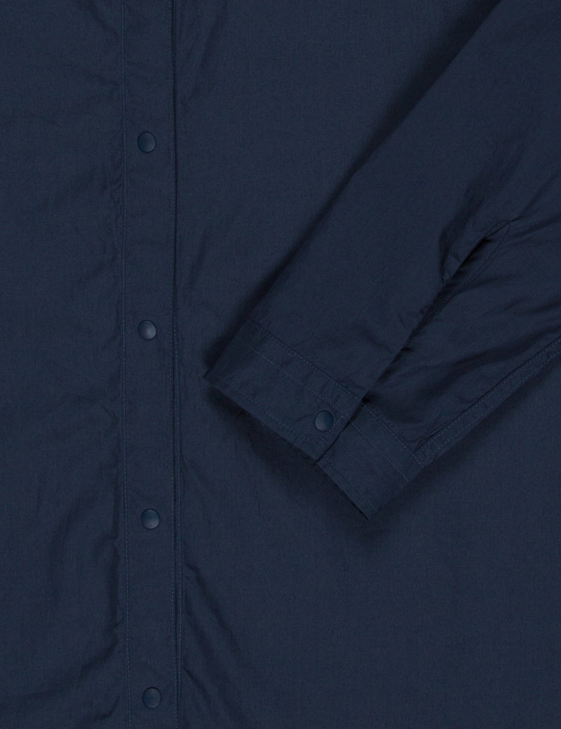 Norse Projects Bertil Baseball Shirt (Poplin)  - Navy Blue