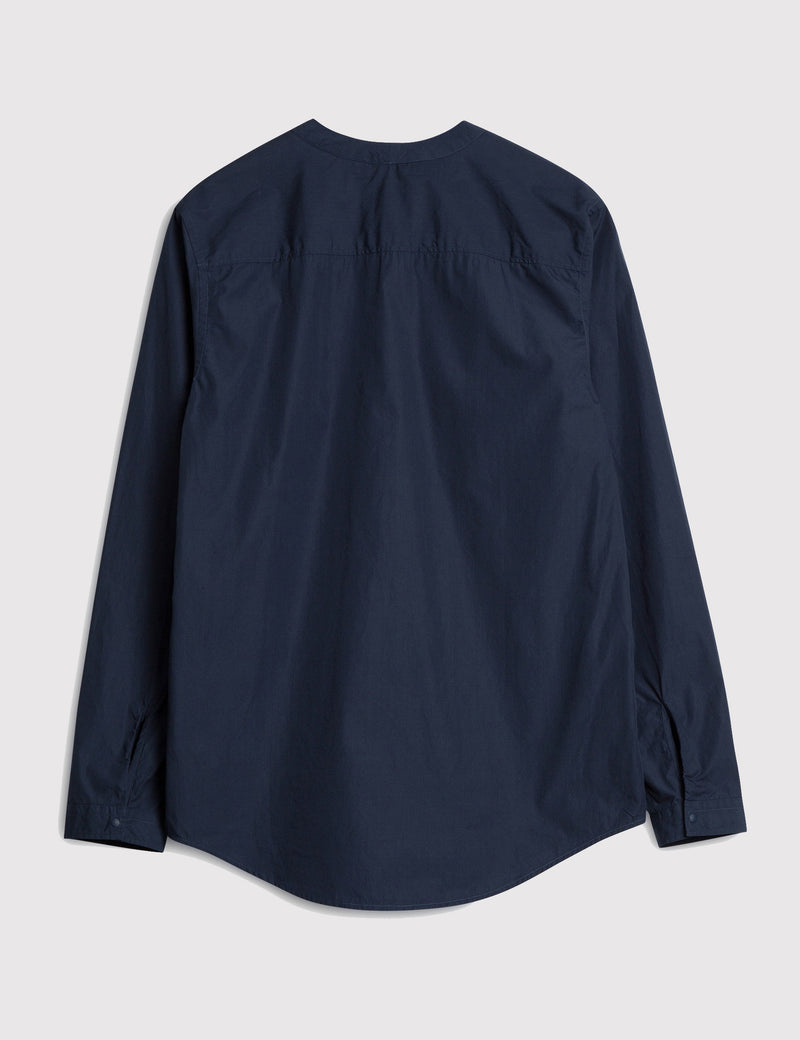Norse Projects Bertil Baseball Shirt (Poplin)  - Navy Blue