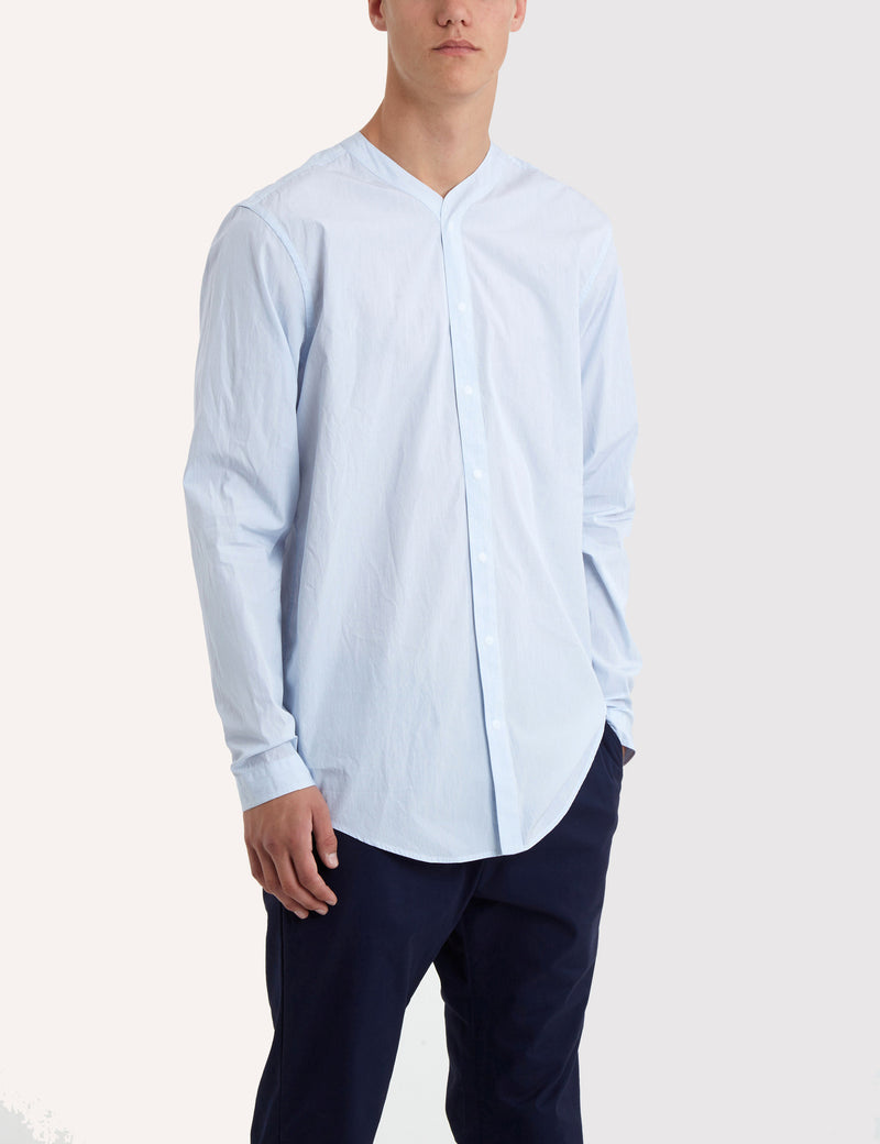 Norse Projects Bertil Baseball Shirt (Poplin)  - Navy Blue
