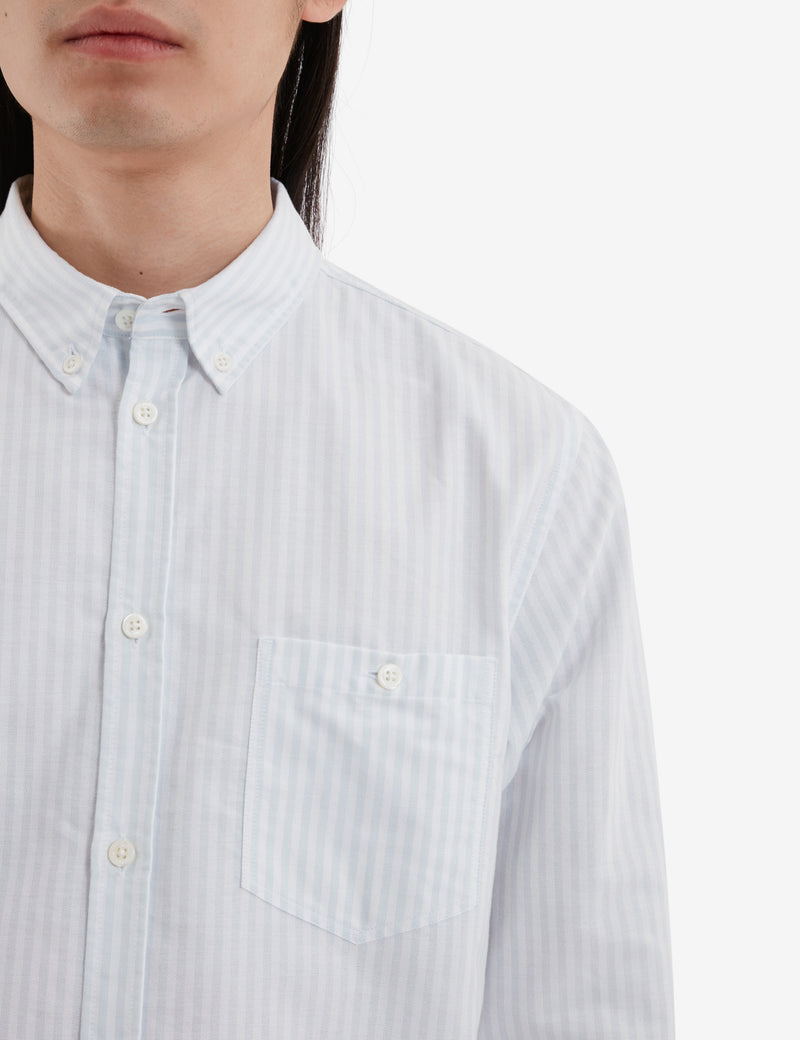 Norse Projects Anton Oxford Stripe Shirt - Pale Blue