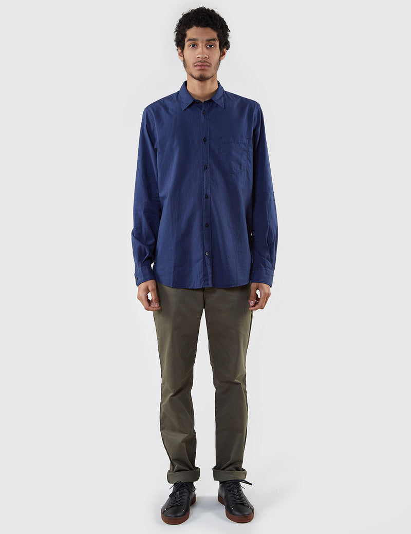 Chemise Oxford Norse Projects Anton Light (Surteinte) - Bleu Marine