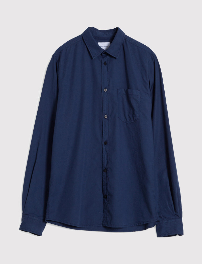 Chemise Oxford Norse Projects Anton Light (Surteinte) - Bleu Marine