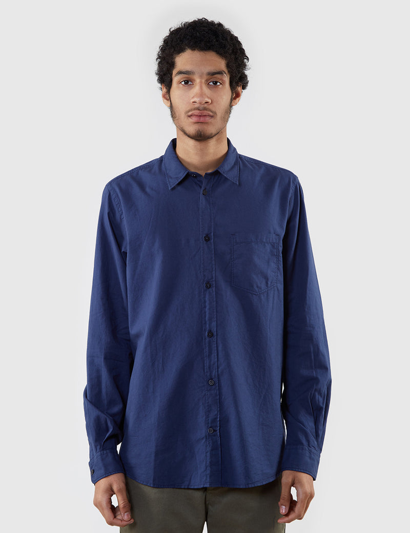 Chemise Oxford Norse Projects Anton Light (Surteinte) - Bleu Marine