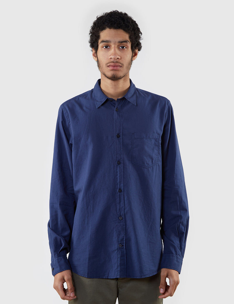 Norse Projects Anton Light Oxford Shirt (Overdyed) - Navy Blue