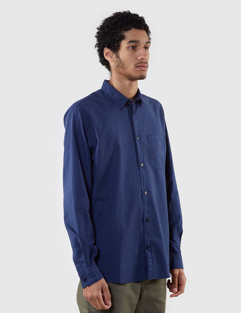 Chemise Oxford Norse Projects Anton Light (Surteinte) - Bleu Marine