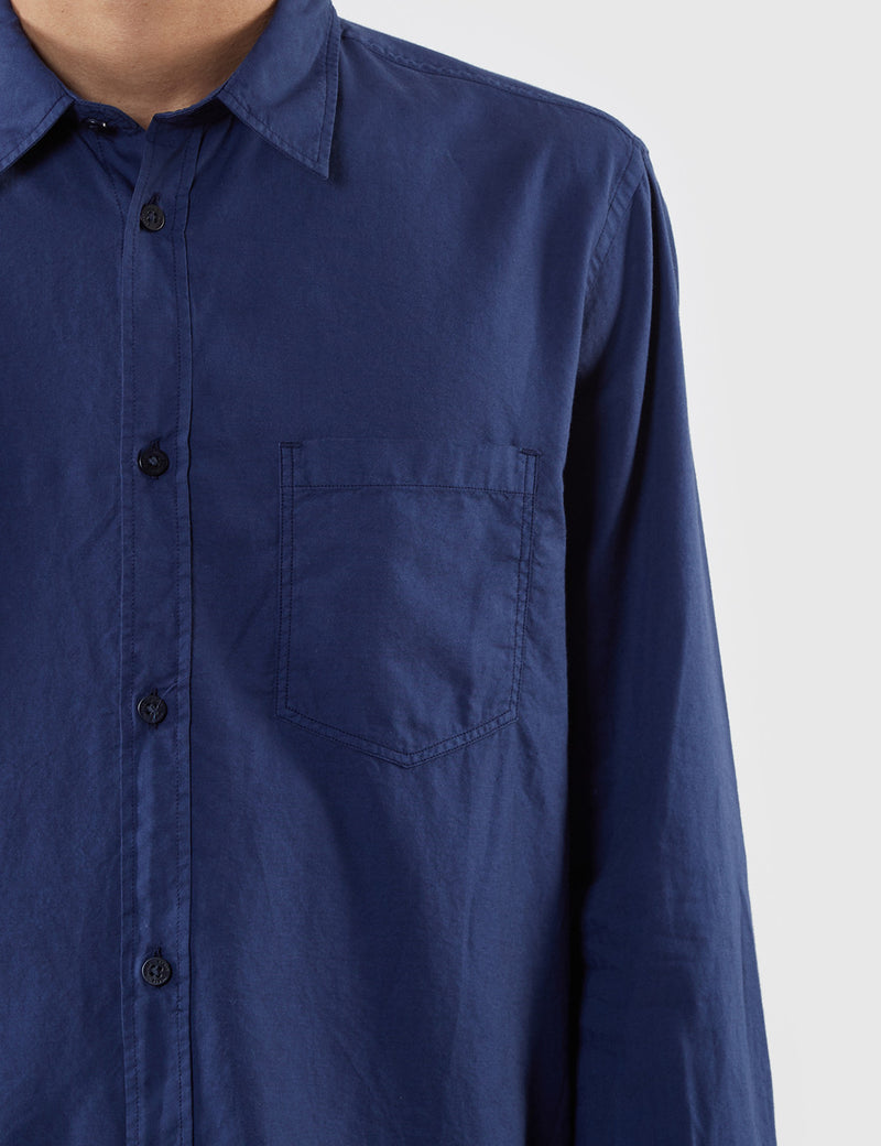 Chemise Oxford Norse Projects Anton Light (Surteinte) - Bleu Marine