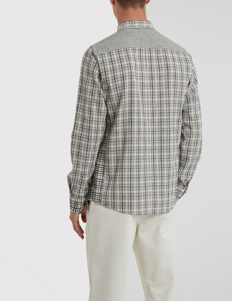 Chemise en Lin Coton Anton Norse Projects (Carreaux) - Ecru