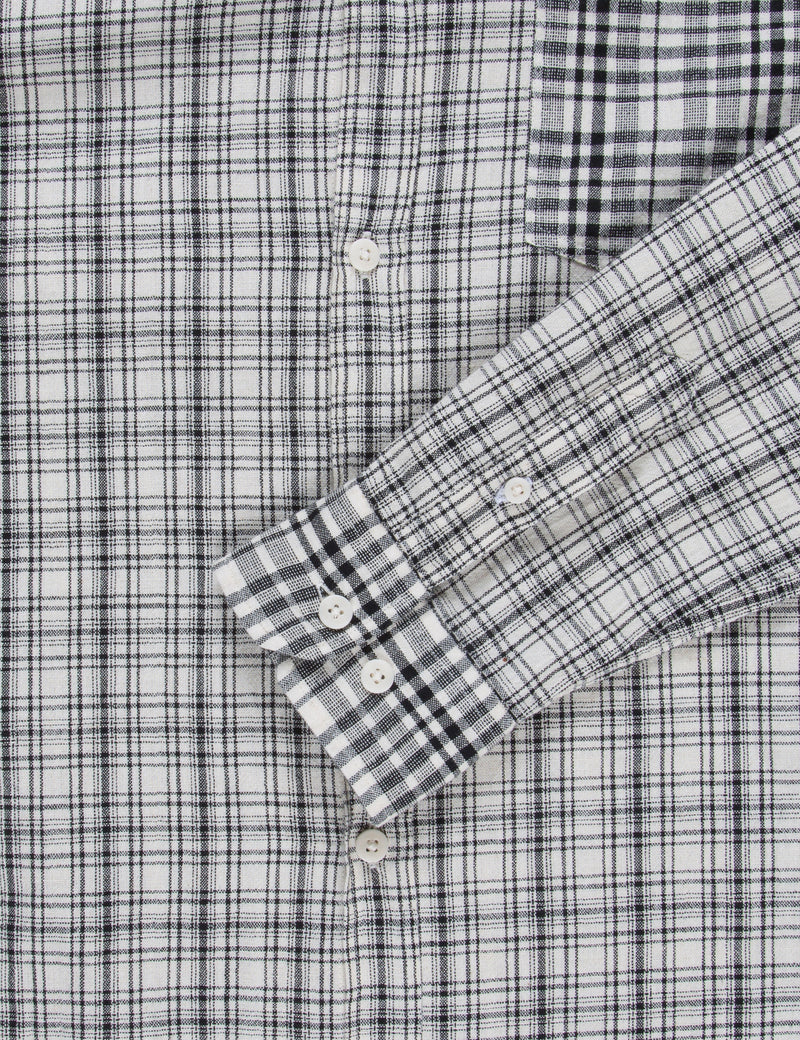 Chemise en Lin Coton Anton Norse Projects (Carreaux) - Ecru