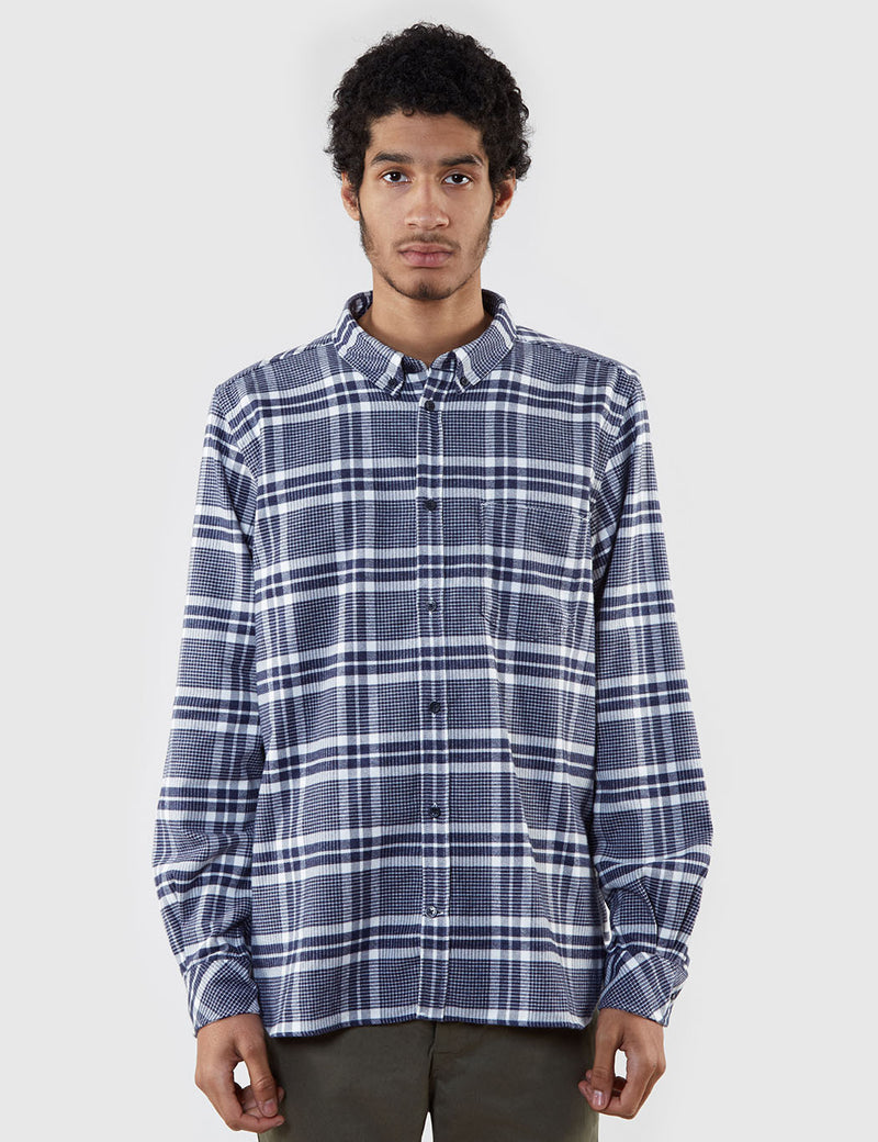 Norse Projects Hans Checked Flannel Shirt - Navy