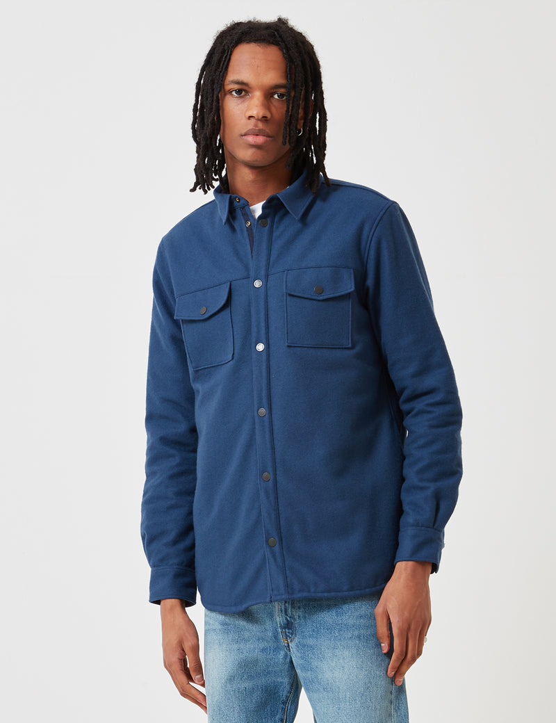 Norse Projects VilladsMeltonオーバーシャツ-ネイビー