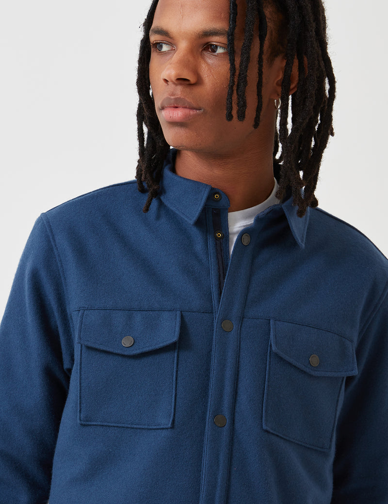 Norse Projects VilladsMeltonオーバーシャツ-ネイビー