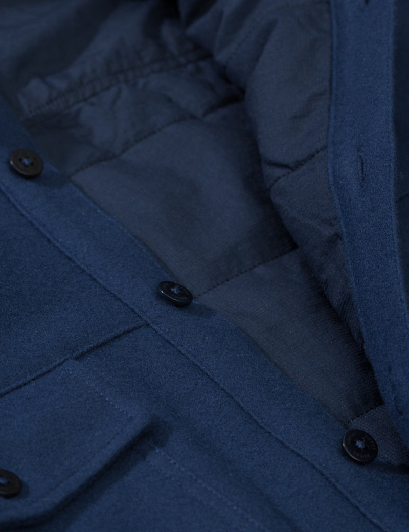 Norse Projects VilladsMeltonオーバーシャツ-ネイビー