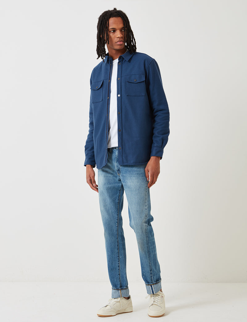 Norse Projects VilladsMeltonオーバーシャツ-ネイビー
