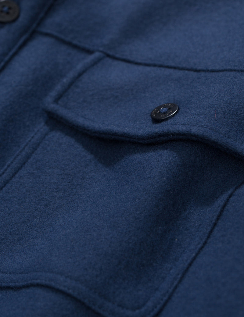Norse Projects VilladsMeltonオーバーシャツ-ネイビー