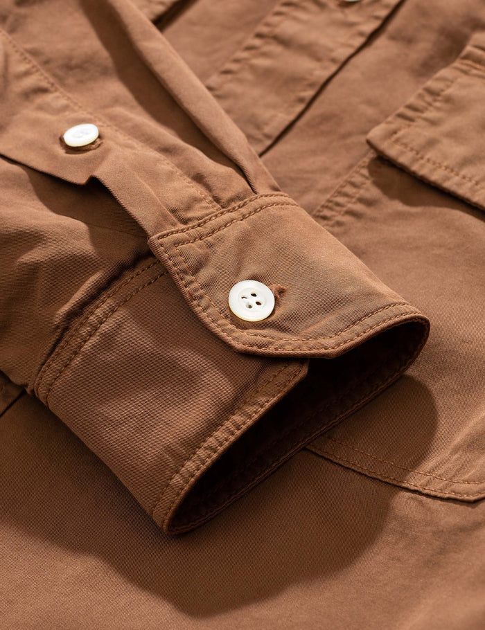 Norse Projects Villads Light Twill Overshirt - Duck Brown