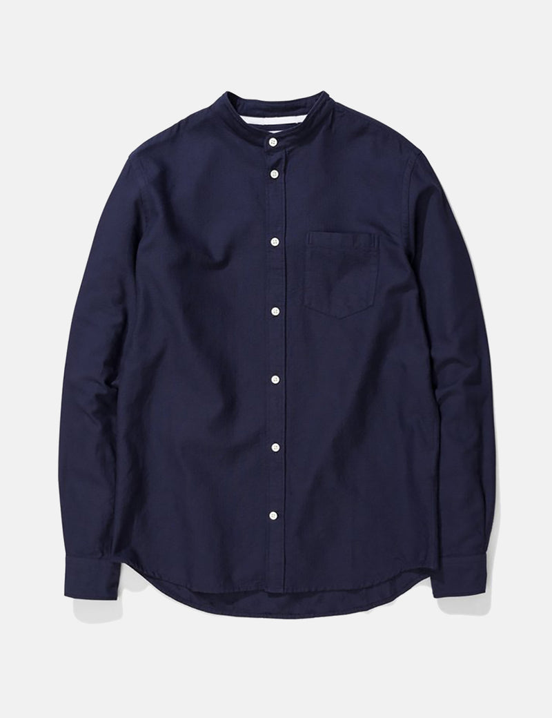 Norse Projects Hans Grandad Ripstop Shirt - Dark Navy Blue