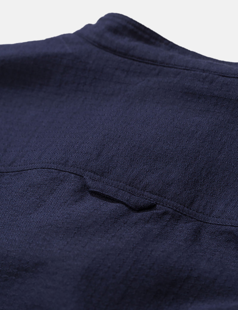 Norse Projects Hans Grandad Ripstop Shirt - Dark Navy Blue