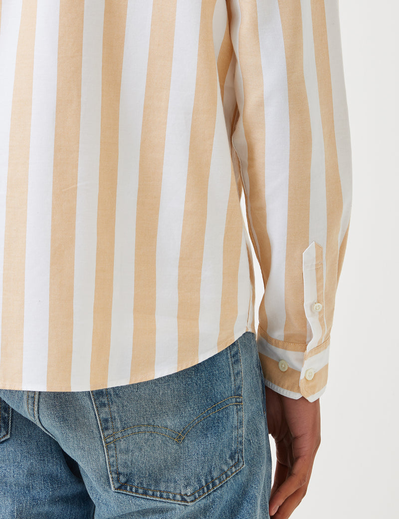 Norse Projects Anton Wide Stripe Oxford Shirt - Sunwashed Yellow