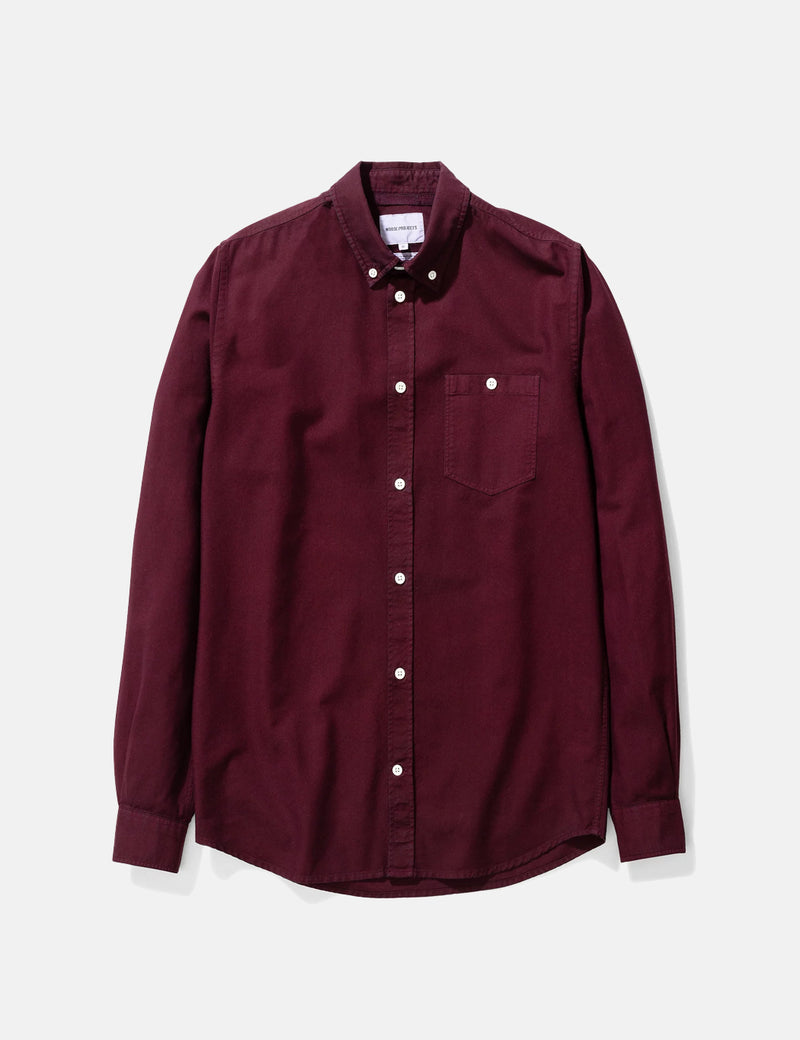 Norse Projects Anton Oxford Shirt - Mulberry Red