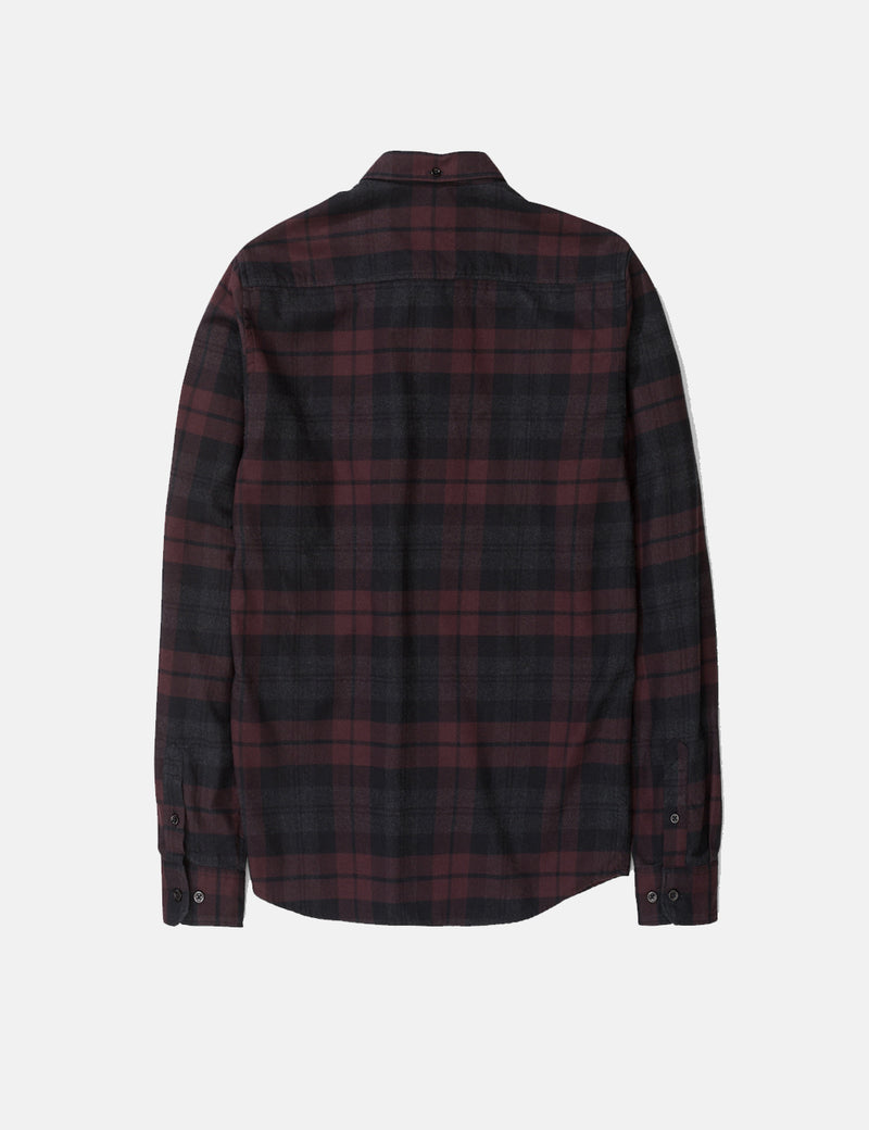 Norse Projects Anton Flannel Check Shirt - Eggplant Brown
