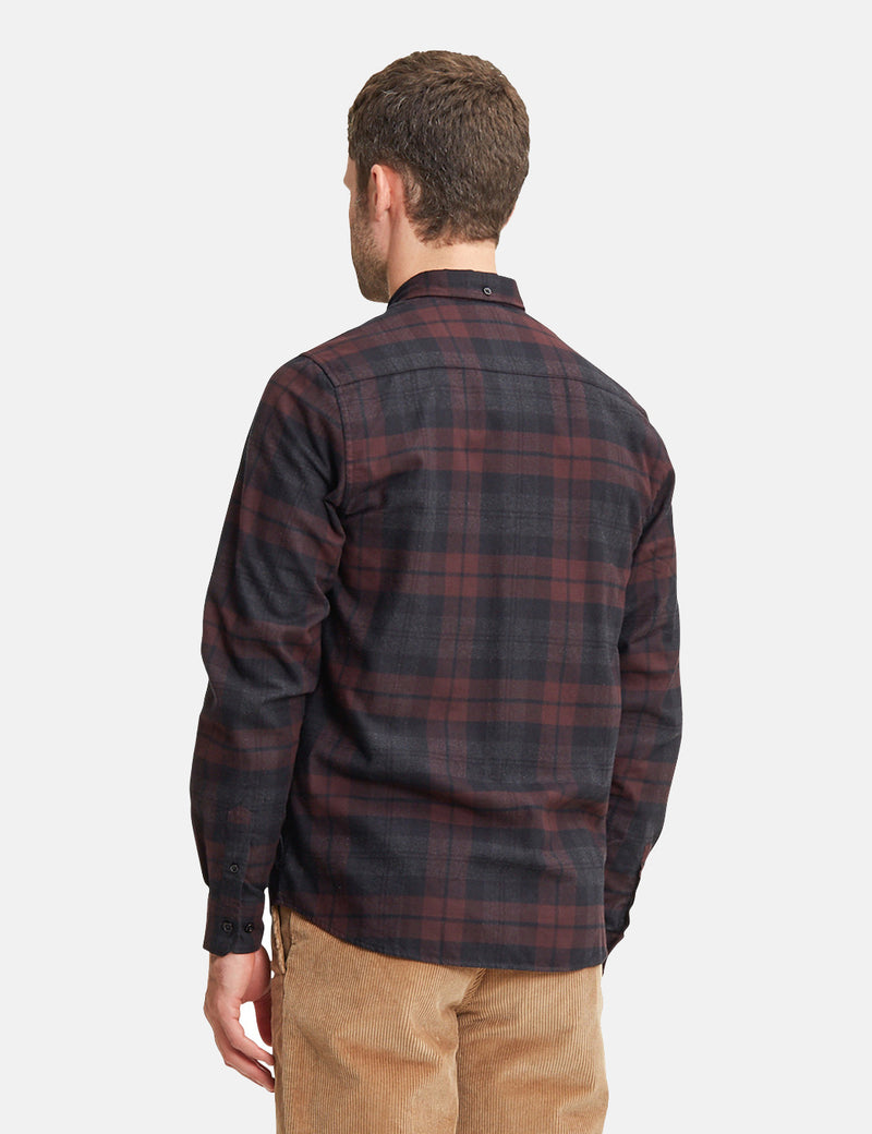 Norse Projects Anton Flannel Check Shirt - Eggplant Brown