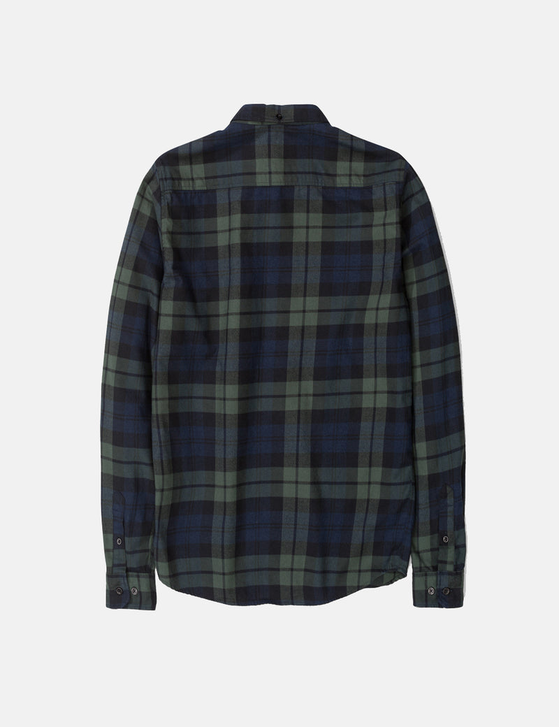 Norse Projects Anton Flannel Check Shirt - Black Watch Check