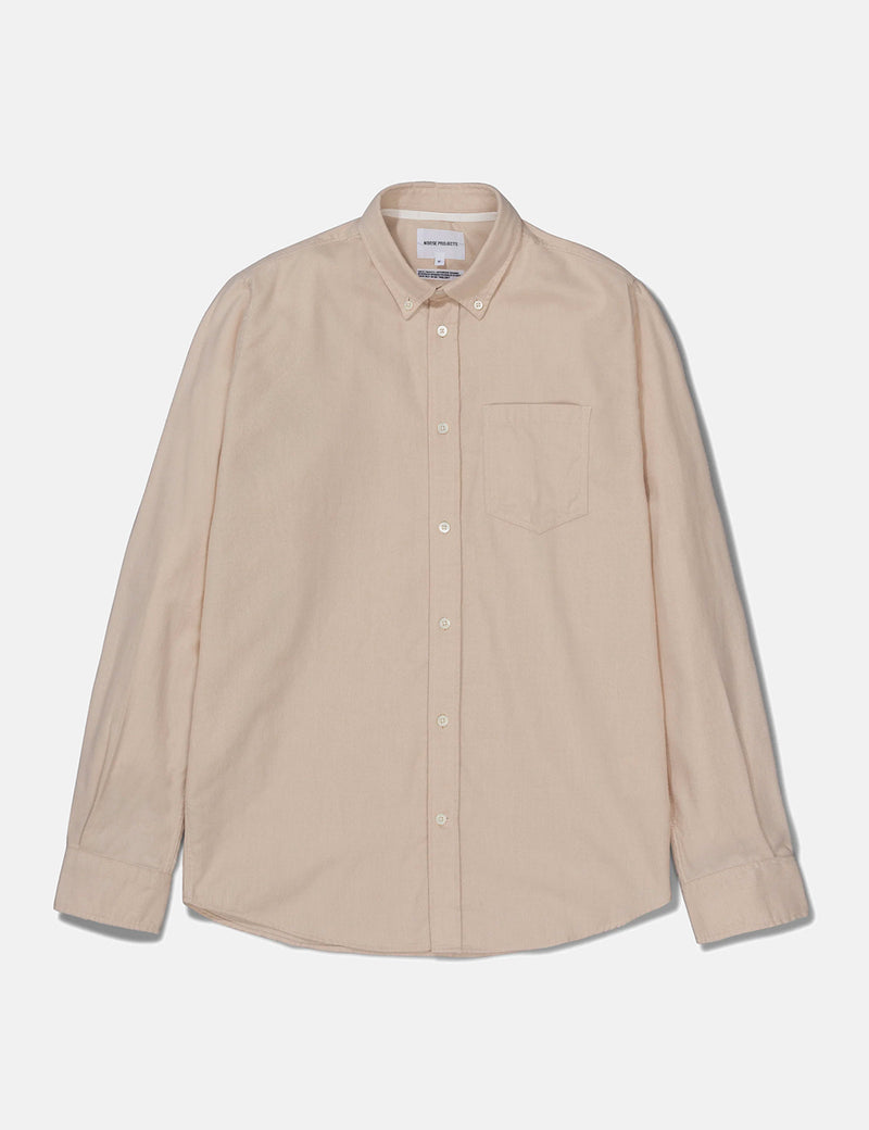 Norse Projects Anton Brushed Flannel Shirt - Oatmeal