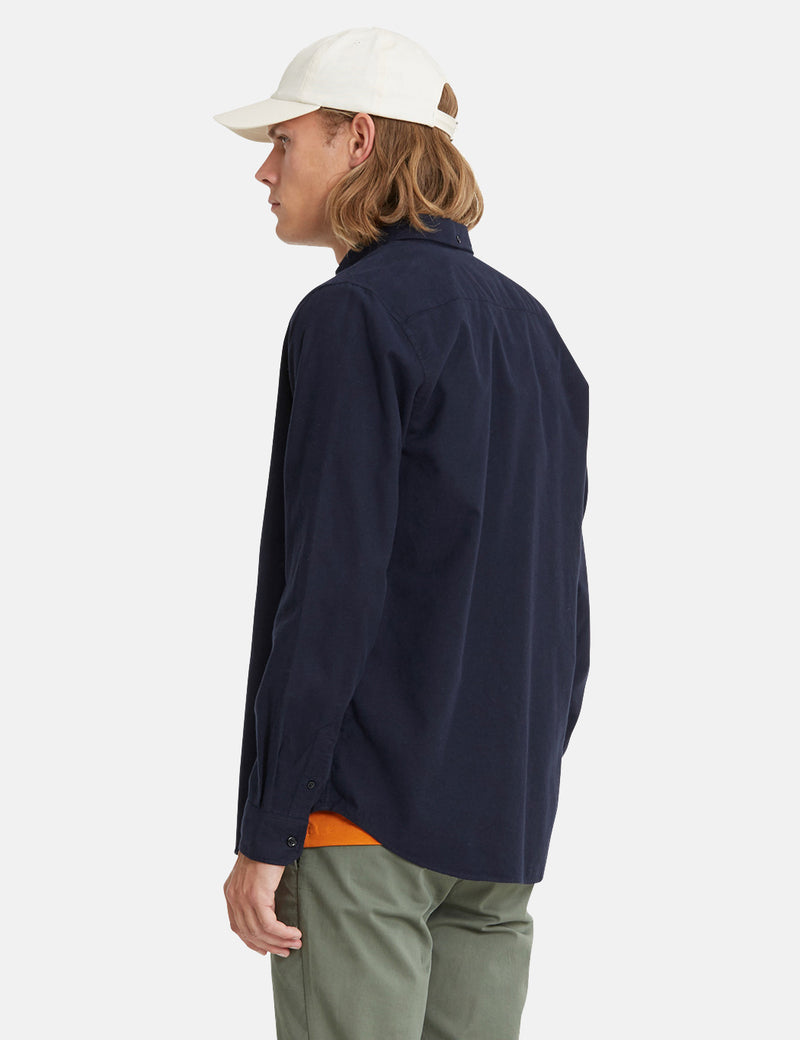 Norse Projects Anton Brushed Flannel Shirt - Dark Navy