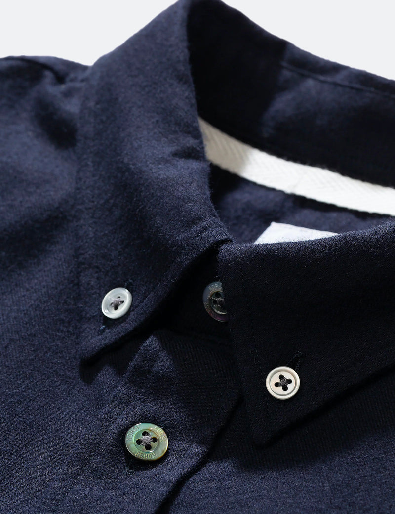 Norse Projects Anton Brushed Flanellhemd - Dark Navy