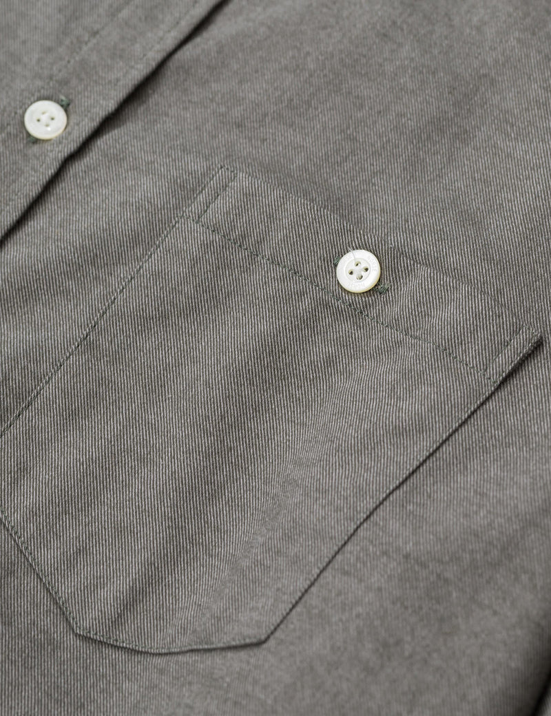 Norse Projects Anton Brushed Flannel Shirt - Sitka Green