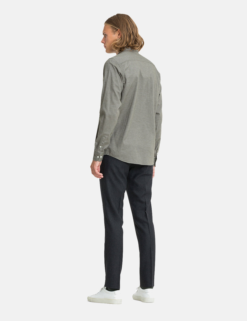 Norse Projects Anton Brushed Flannel Shirt - Sitka Green