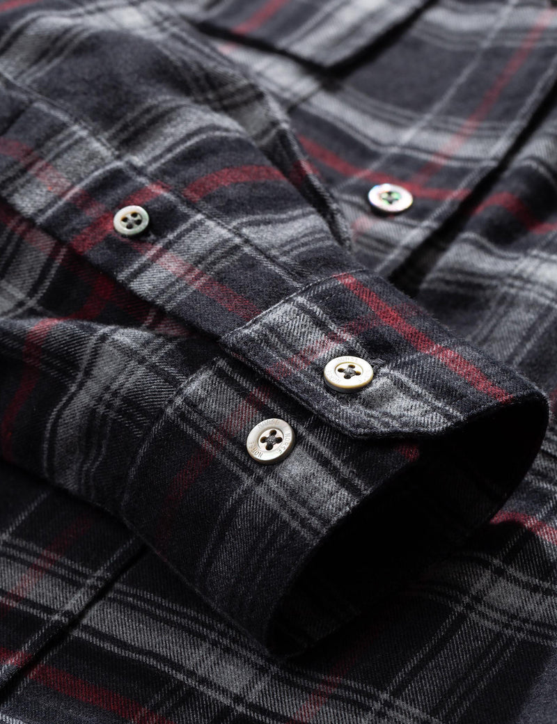 Norse Projects Villads rauter Flanell Karohemd - Mulberry Red
