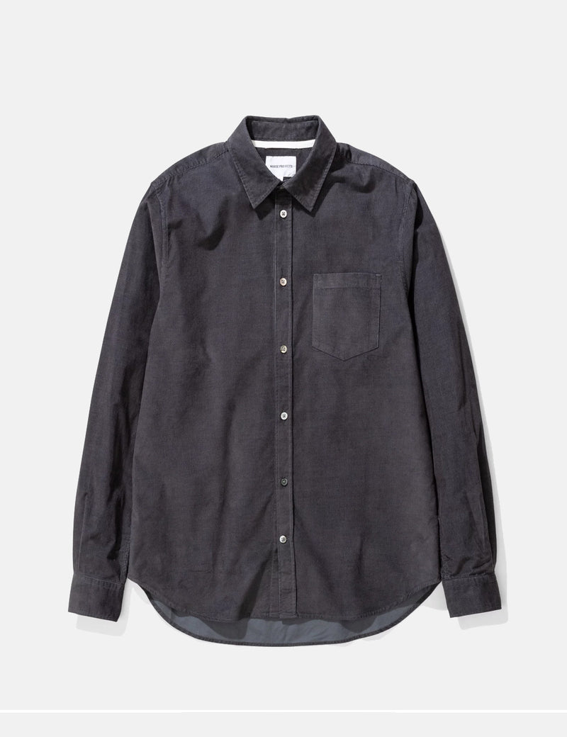 Norse Projects Osvald Corduroy Shirt - Slate Grey