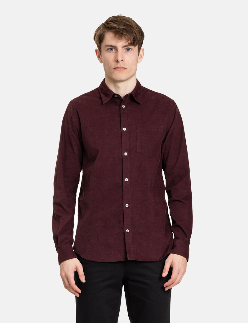 Norse Projects Osvald Corduroy Shirt - Mulberry Red