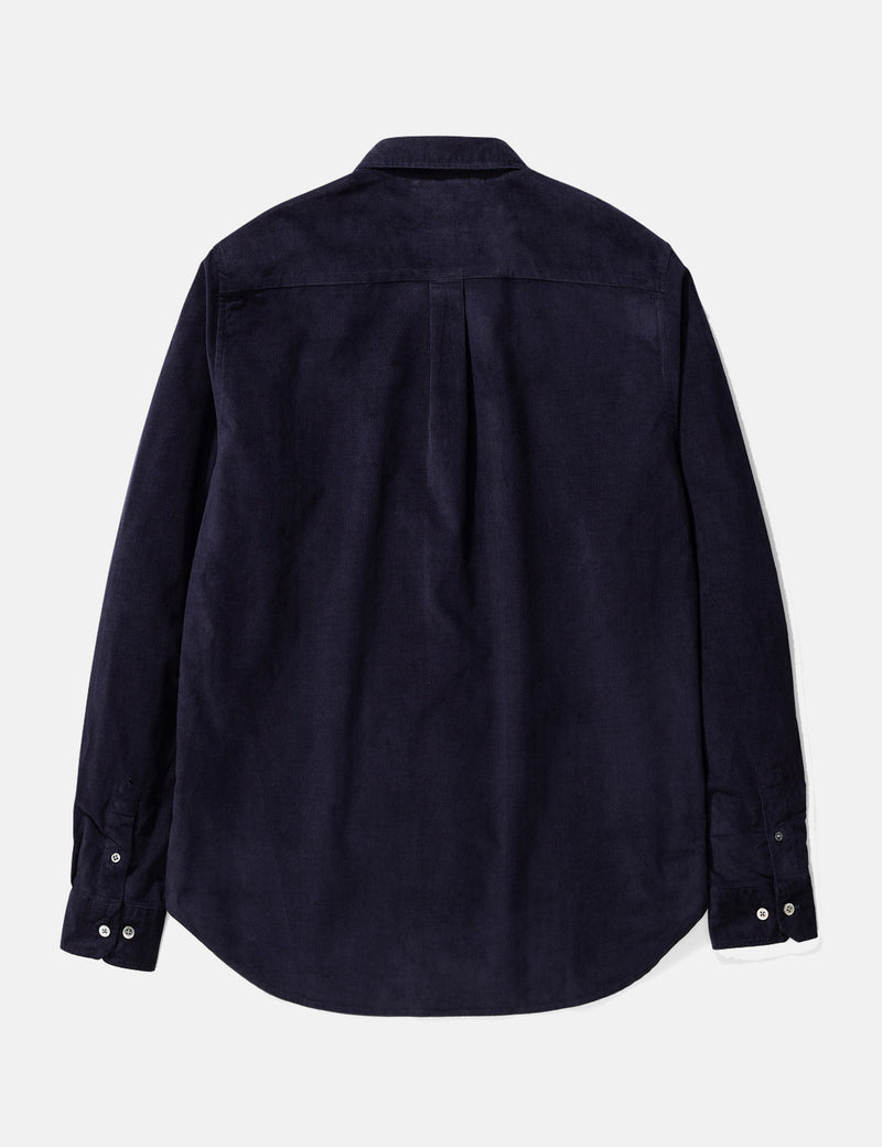 Norse Projects OsvaldCorduroyシャツ-ダークネイビーブルー