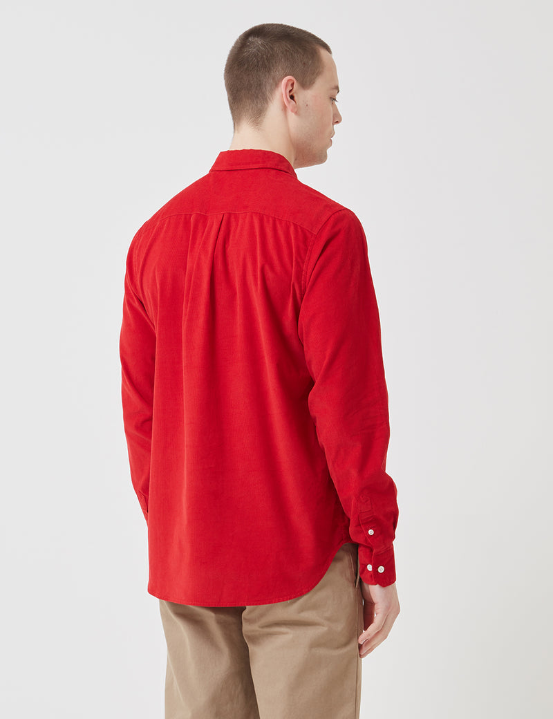 Norse Projects OsvaldCorduroyシャツ-AskjaRed
