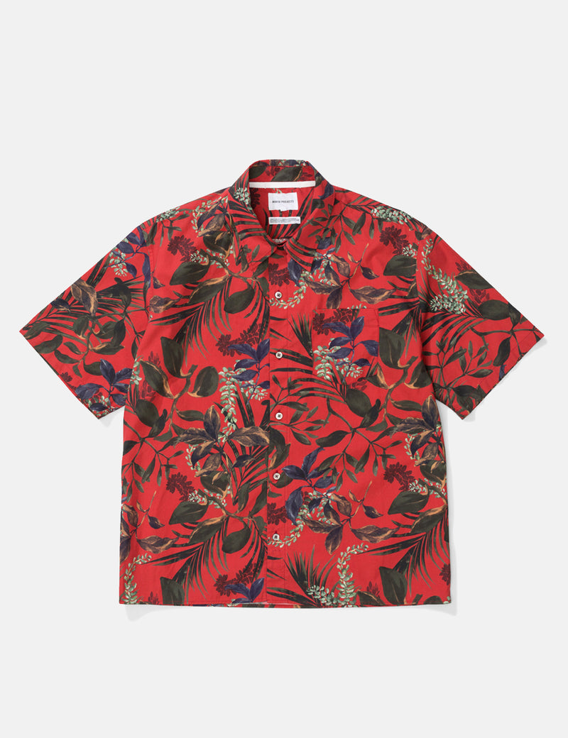 Norse Projects Carsten Print Shirt - Askja Red