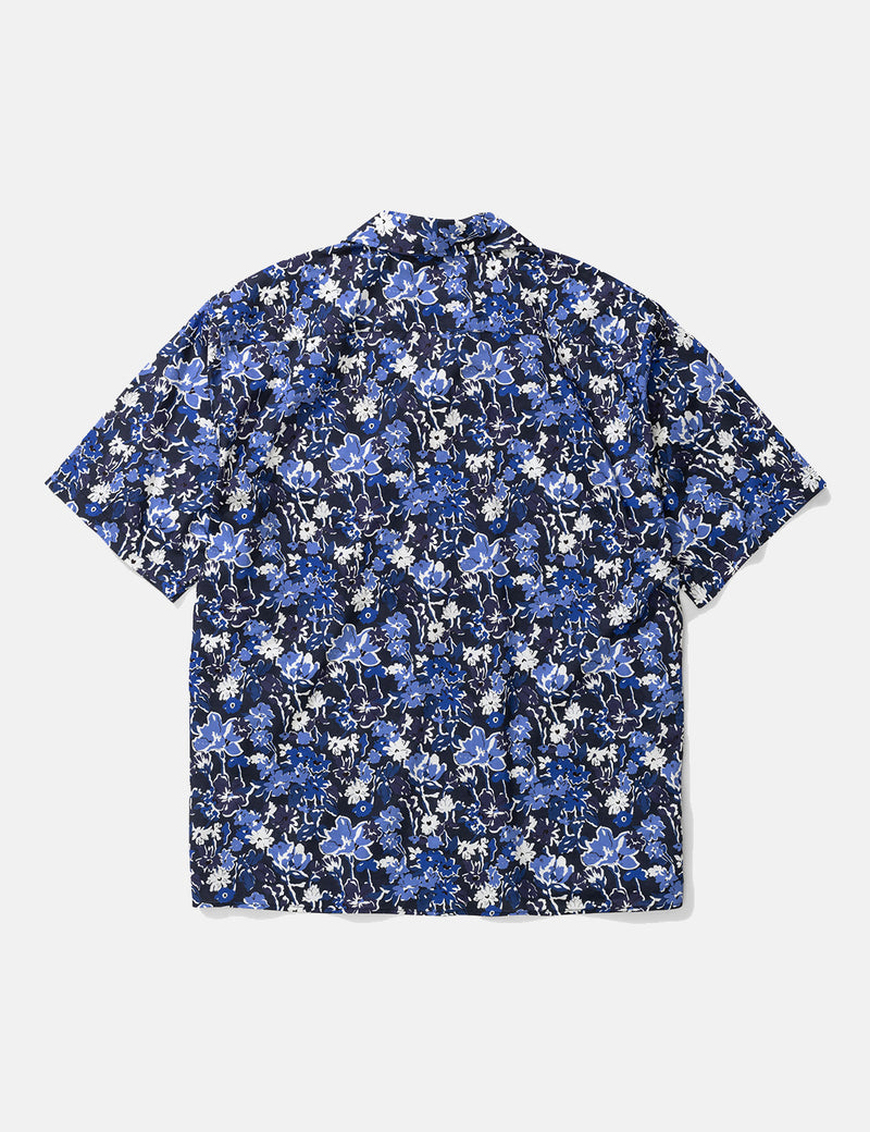 Norse Projects Carsten Libertyプリントシャツ（半袖）-ダークネイビーブルー