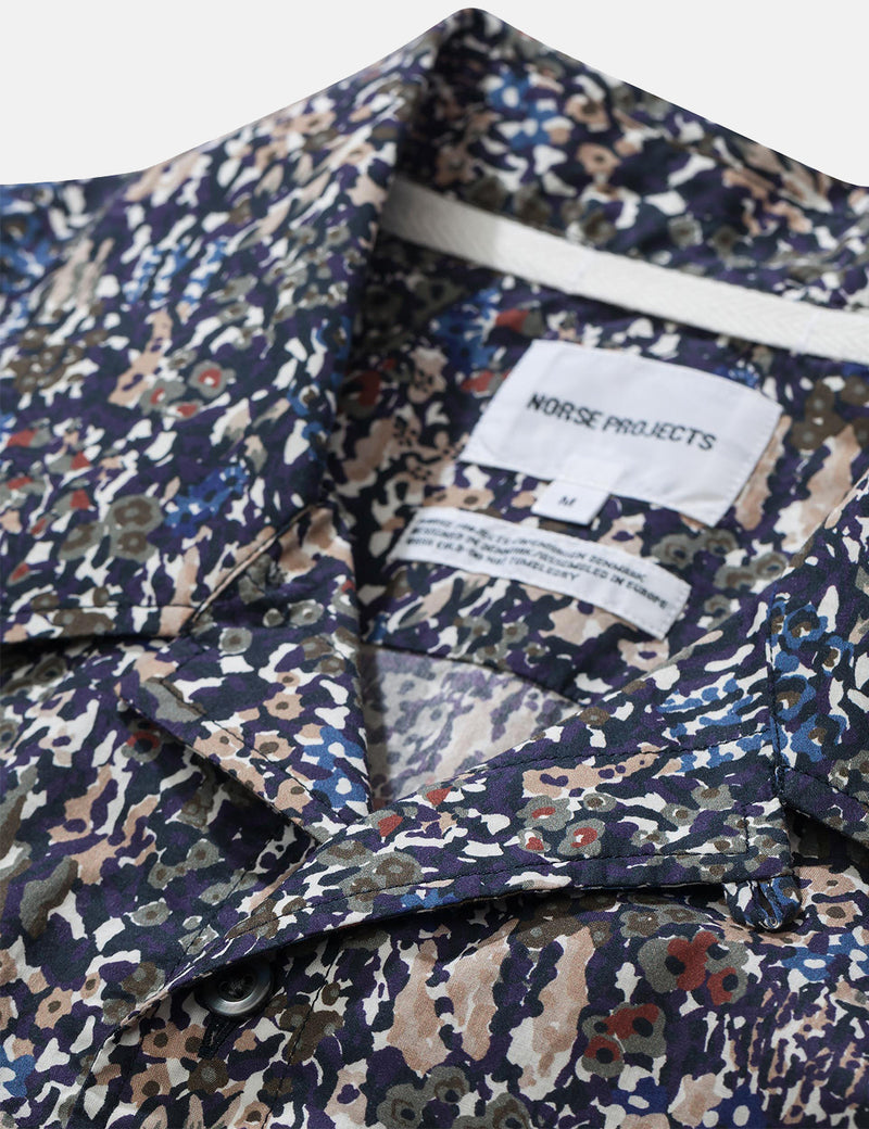 Norse Projects Carsten Liberty Print Shirt (Short Sleeve) - Ivy Green