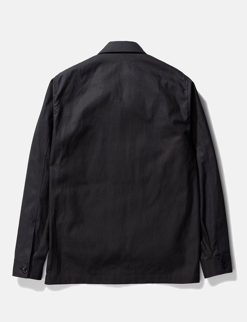 Norse Projects Kyle Baumwoll-Leinen-Jacke - Schwarz