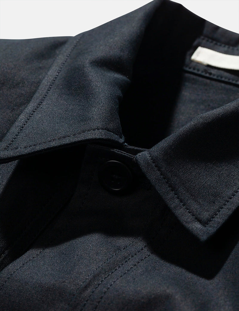 Norse Projects Kyle Baumwoll-Leinen-Jacke - Schwarz